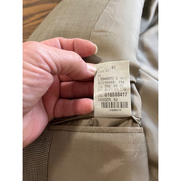 Chaps Ralph Lauren tan wool cashmere suit jacket and pants size 46R - Picture 7 of 8